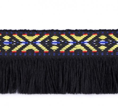 Fransenborte - Indianer - schwarz - 20 mm